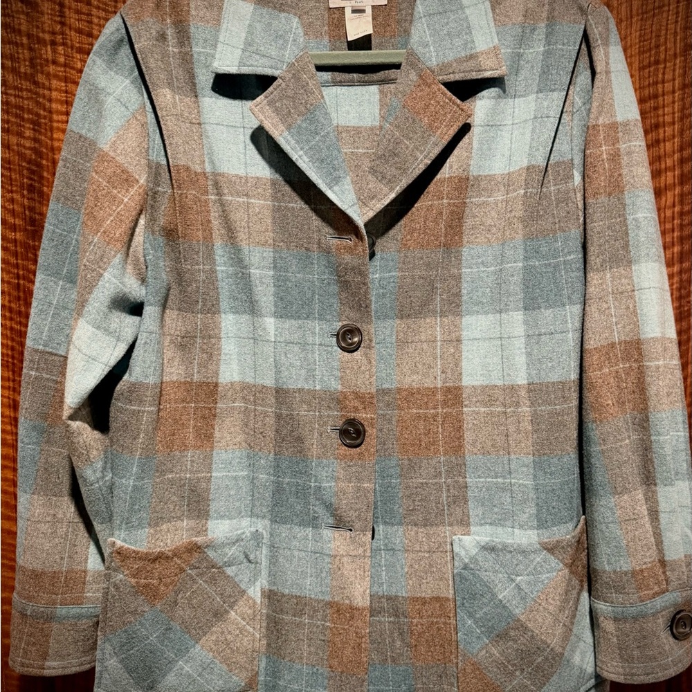 Pendleton Plaid Blazer in Blue and Brown